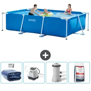 Intex Rechthoekig Frame Zwembad - 300 x 200 x 75 cm - Blauw - Inclusie... pas cher