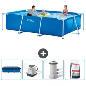 Intex Rechthoekig Frame Zwembad - 300 x 200 x 75 cm - Blauw - Inclusie... pas cher
