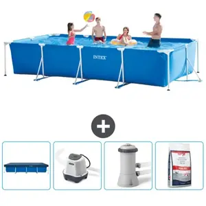 Intex Rechthoekig Frame Zwembad - 450 x 220 x 84 cm - Blauw - Inclusie...