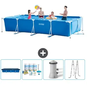 Intex Rechthoekig Frame Zwembad - 450 x 220 x 84 cm - Blauw - Inclusie... pas cher