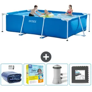 Intex Rechthoekig Frame Zwembad - 300 x 200 x 75 cm - Blauw - Inclusie... pas cher