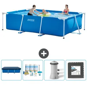 Intex Rechthoekig Frame Zwembad - 300 x 200 x 75 cm - Blauw - Inclusie... pas cher