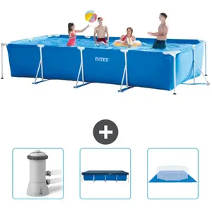 Intex Rechthoekig Frame Zwembad - 450 x 220 x 84 cm - Blauw - Inclusie...