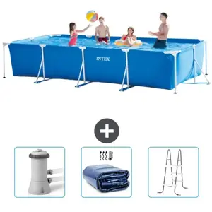 Intex Rechthoekig Frame Zwembad - 450 x 220 x 84 cm - Blauw - Inclusie... pas cher