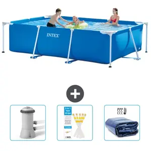 Intex Rechthoekig Frame Zwembad - 300 x 200 x 75 cm - Blauw - Inclusie...