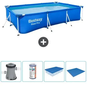 Bestway Rechthoekig Steel Pro Zwembad - 300 x 201 x 66 cm - Blauw - In...