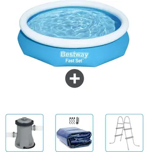 Bestway Rond Opblaasbaar Fast Set Zwembad - 305 x 66 cm - Blauw - Incl...Vendu parbol