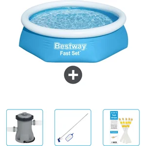Bestway Rond Opblaasbaar Fast Set Zwembad - 244 x 61 cm - Blauw - Incl...Vendu parbol