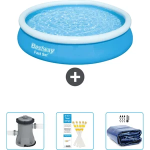 Bestway Rond Opblaasbaar Fast Set Zwembad - 366 x 76 cm - Blauw - Incl...Vendu parbol