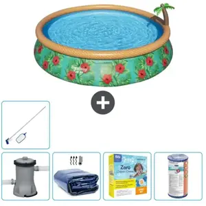 Bestway Rond Opblaasbaar Fast Set Zwembad - Paradijsprint - 457 x 84 c...