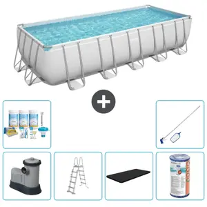 Bestway Rechthoekig Power Steel Zwembad - 640 x 274 x 132 - Grijs - In...
