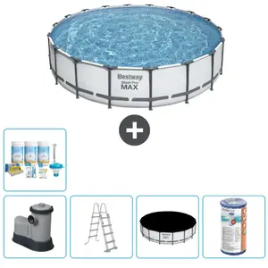 Bestway Rond Steel Pro MAX Zwembad - 549 x 122 cm - Grijs - Inclusief ...