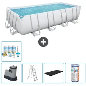 Bestway Rechthoekig Power Steel Zwembad - 549 x 274 x 122 - Grijs - In...