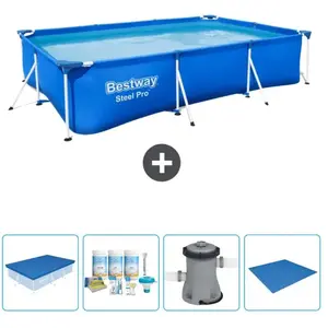 Bestway Rechthoekig Steel Pro Zwembad - 300 x 201 x 66 cm - Blauw - In...
