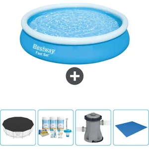 Bestway Rond Opblaasbaar Fast Set Zwembad - 366 x 76 cm - Blauw - Incl...Vendu parbol