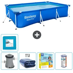 Bestway Rechthoekig Steel Pro Zwembad - 300 x 201 x 66 cm - Blauw - In...