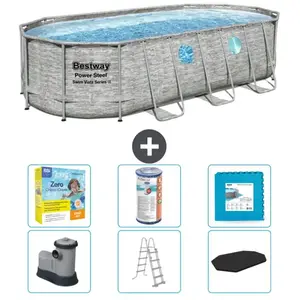 Bestway Ovaal Power Steel Swim Vista Zwembad - Steenprint - 549 x 274 ...