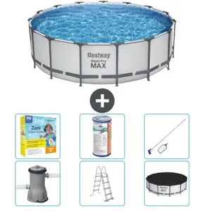 Bestway Rond Steel Pro MAX Zwembad - 457 x 122 cm - Grijs - Inclusief ...