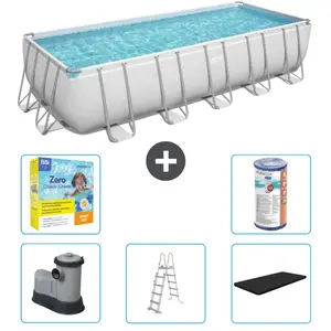 Bestway Rechthoekig Power Steel Zwembad - 640 x 274 x 132 - Grijs - In... pas cher