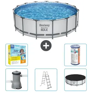 Bestway Rond Steel Pro MAX Zwembad - 457 x 122 cm - Grijs - Inclusief ...