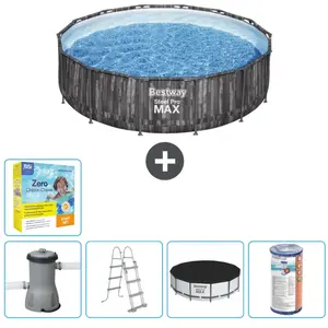 Bestway Rond Steel Pro MAX Zwembad - Houtprint - 427 x 107 cm - Inclus...