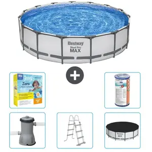 Bestway Rond Steel Pro MAX Zwembad - 457 x 107 cm - Grijs - Inclusief ...