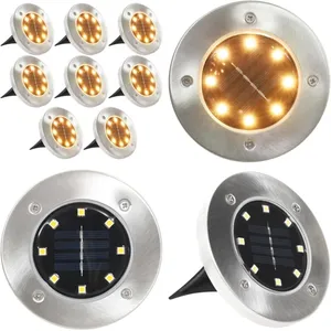 vidaXL Grondlampen 8 st solar LED warmwit - Solar Grondlamp - Solar Grondlampen - Solargrondlampen - Solargrondlampen