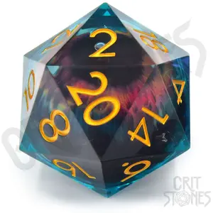Glass Staff CritStones Liquid Core Würfel D20 Eye of the Oracle 5 cm pas cher