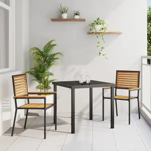 vidaXL Chaises De Jardin Empilables Vidaxl Avec Coussins, 2 Pièces, Noires En Poly Rotin pas cher