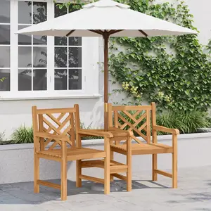 vidaXL Chaises de Jardin Marron 152 x 63 x 89 cm Bois de teck solide pas cher