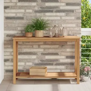 vidaXL Table console Marron 110 x 40 x 45 cm Bois de teck massif pas cher