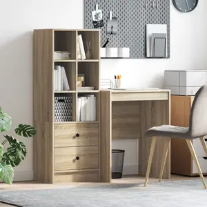 vidaXL Vidaxl Bureau Avec Rangement Chêne Sonoma Bois D'ingénierie