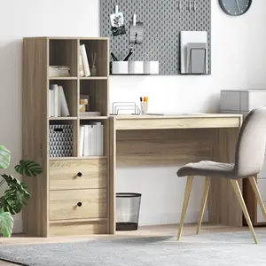 vidaXL Vidaxl Bureau Avec Rangement Chêne Sonoma Bois D'ingénierie pas cher