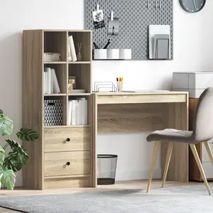 vidaXL Vidaxl Bureau Avec Rangement En Chêne Sonoma En Bois D'ingénierie pas cher