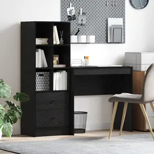 vidaXL Vidaxl Bureau De Rangement En Chêne Noir En Bois D'ingénierie pas cher