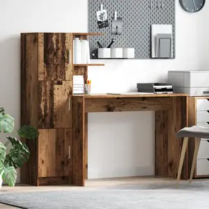 Comparateur de prix : vidaXL Vidaxl Bureau Avec Rangement Bois Ancien Bois D'ingénierie