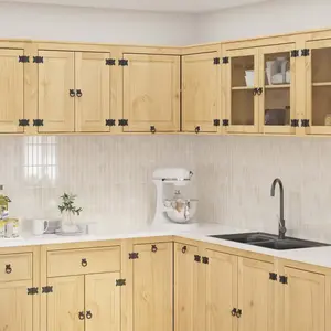 vidaXL Armoire avec étagère avec porte Miel 80 x 80 x 60 cm Pin massif pas cher