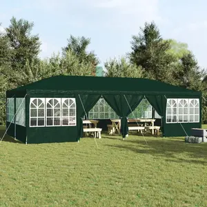 vidaXL Vidaxl Tente De Fête Avec 12 Parois Vertes 8x4 M Pe pas cher