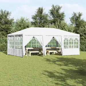 Comparateur de prix : vidaXL Vidaxl Tente De Fête Avec 10 Parois Blanches 6x4 M Pe