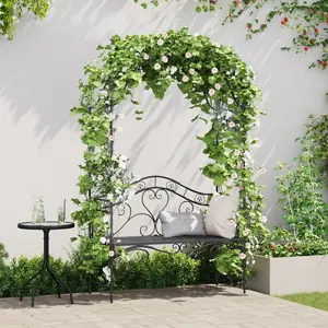 Comparateur de prix : vidaXL - Tuinbank - Zwart - 121 - x - 48 - x - 200 - cm - Staal
