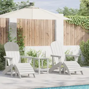 vidaXL Chaise de jardin 3 pcs Blanc Polyéthylène pas cher