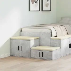 vidaXL Armoire de rangement 2 pcs Gris béton 118 x 41 x 40 cm pas cher