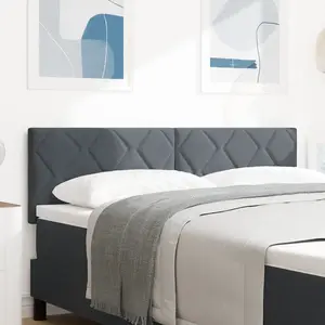 vidaXL Vidaxl Tête De Lit Design Blocs De Diamant Gris Foncé 140 Cm Velours pas cher