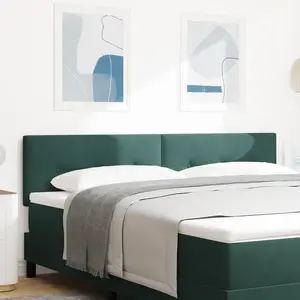 vidaXL Tête De Lit Vidaxl Boutons Capitonnés Vert Foncé 180 Cm Velours pas cher