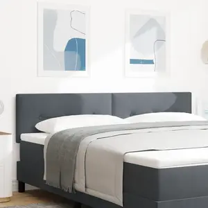 VIDAXL Tête De Lit Capitonnée Grise Foncée 180 Cm En Velours pas cher