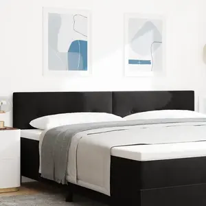 vidaXL Tête De Lit Vidaxl Capitonnée Noire 200 Cm En Velours pas cher