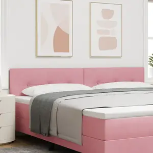 vidaXL Tête De Lit Vidaxl En Velours Rose Capitonnée De 200 Cm pas cher