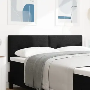 vidaXL Tête De Lit Vidaxl Bouton Capitonné Noir 160 Cm Tissu pas cher