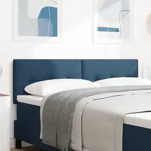 vidaXL Tête De Lit Vidaxl Capitonnée Bleue 140 Cm En Tissu pas cher