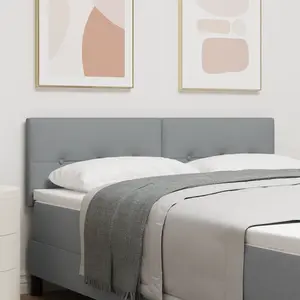 vidaXL Tête De Lit Vidaxl Boutonnée Gris Clair 160 Cm Tissu pas cher